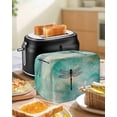 thumbnail image 4 of Dragonfly Small Toaster Cover 2 Slice, Kitchen Appliance Covers, Modern Abstract Gradient Teal Green Toaster Oven Cover with Loop, Bread Machine Cover Polyester Dust Cover Protection, 4 of 4
