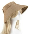 thumbnail image 2 of Jinhomg Sun Visor for Women Lightweight Breathable Roll Up Ponytail Hat Packable Beach Straw Visor Casual Summer Outdoor Sun Hats Sales Today Khaki, 2 of 6