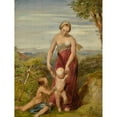 thumbnail image 3 of George Richmond 12x14 Black Modern Framed Museum Art Print Titled - A Woman with Two Children in a Hilly Landscape (1834), 3 of 5