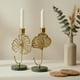 thumbnail image 4 of Ilios Innova | Set de 4 Portavelas Decorativos, Diseño de Hojas Metálicas Doradas con Base de Mármol Verde, Estilo Contemporáneo para Decoración, 4 of 9