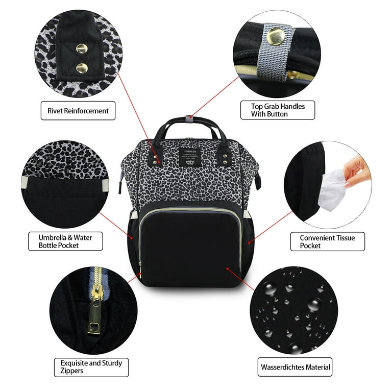 Lequeen leopard diaper bag 2025