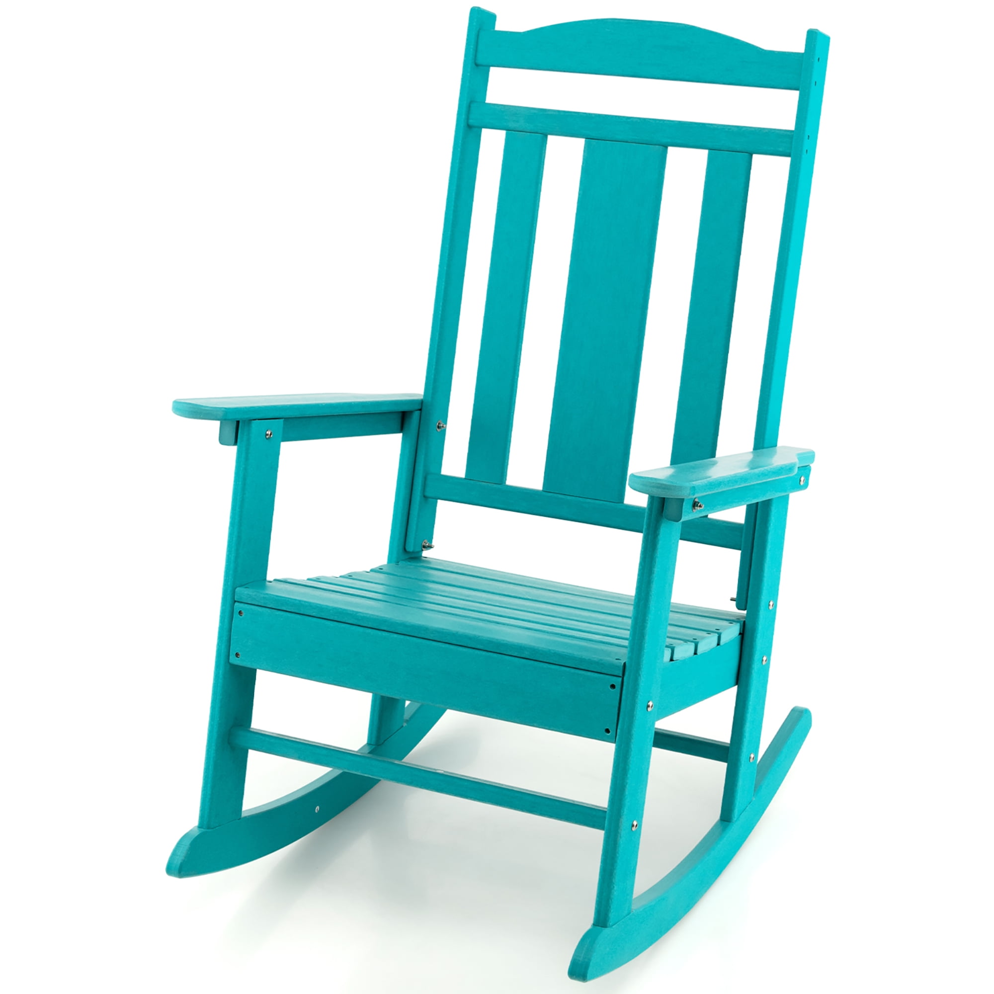 Costway Patio Rocking Chair AllWeather HDPE Rocker High Back Porch