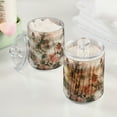 thumbnail image 2 of Yayeee 4 Pack Qtip Holder Bathroom Cotton Swab Canister with Lid Clear Dispenser Set, Red Mountain Pattern, 2 of 6