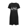 thumbnail image 4 of HomeGardon Women's Sleepwear Nightgowns for Women,Fashion Print Medium Length Dress Oversized Short Nightgown Fashion Chest Print Short Sleeve Nightdress,S-XXL, 4 of 6