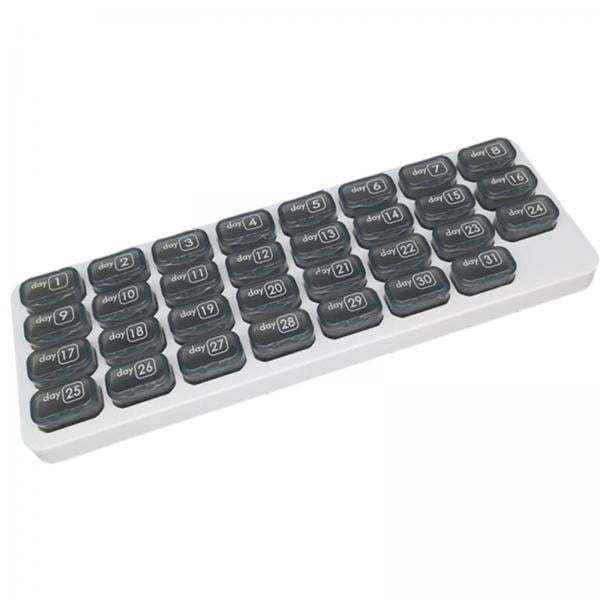 lionlar 2xPill Box Medicine Organizer Dispenser Case Container Storage Monthly Gray