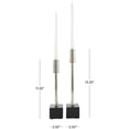 thumbnail image 3 of DecMode 2 Candle Silver Aluminum Metal Slim Candle Holder with Black Block Bases, Set of 2, 3 of 13