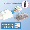 thumbnail image 2 of TianQi Connecteur RJ45 Sans Outil, Fiche de Terminaison de Champ CAT6, Fiche Modulaire Plaquée Or, Connecteur UTP CAT6 Sans Outil pour Câble Réseau 23 à 26 AWG, 2 Pack, Blanc, 2 of 5