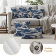 thumbnail image 6 of Pack of 2 Outdoor Pillow Covers 20x12 Inch Waterproof Navy White Throw Pillow Covers, Decorative Pillow Shams Couch Pillow Case Marble Modern Artwork Pillowcases Cushion Covers for Patio Garden, 6 of 8