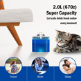thumbnail image 5 of (Azul) Fuente de agua para mascotas 2.0L Dispensador de agua para perros y gatos Tazón de agua automático para gatos con indicador LED, 5 of 5