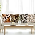 thumbnail image 2 of Leopard Throw Pillow Covers, Wild Animal Pattern Luxury Decorative Throw Pillow Case, 4-Pack Double-Side Printed Pillowcases for Sofa and Living Room, 18x18 Inches, 2 of 6