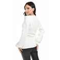 thumbnail image 3 of Blusa de punto diseño cruzado Roman Fashion /Juvenil, 6688 (Blanco) blanco M, 3 of 5