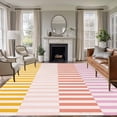 thumbnail image 3 of Colorful Stripe Area Rug 5x8 FT, Non Slip Bedroom Throw Carpet, Modern Pink Red Yellow Vertical Striped Washable Soft Floor Carpet Non-Shedding Rug for Living Room Nursery Dorm Office, 3 of 9