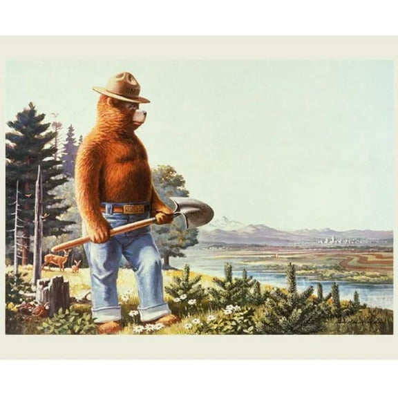 36" X 42" Panel Friends of Smokey Bear Prevention Cotton Fabric Panel D787.29