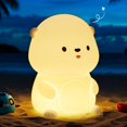 thumbnail image 1 of Lámpara YuanDian Sea Otter Night Light 8 colores de silicona, 1 of 8