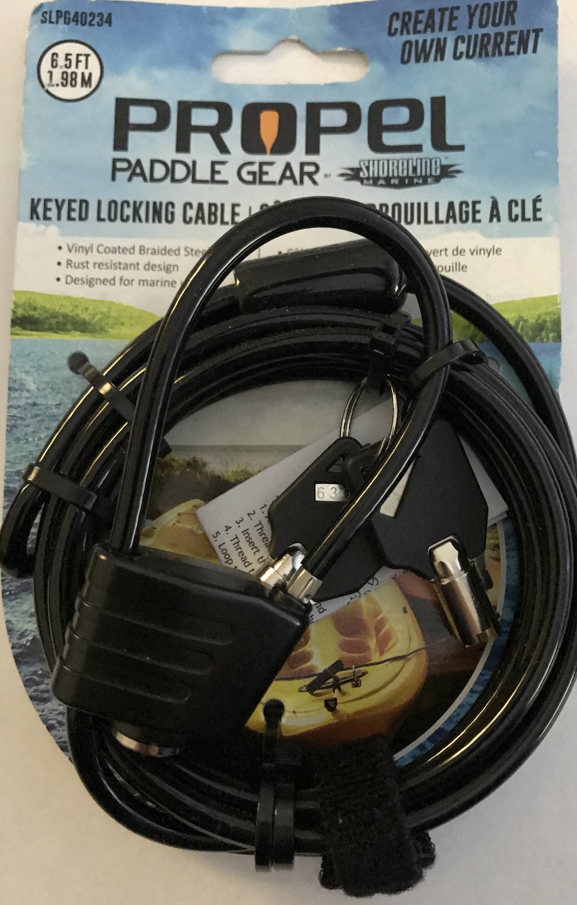 Propel Paddle Gear SLPG40234 Paddlesports Locking Cable 