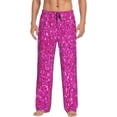 thumbnail image 1 of Fotbe Rose Red Glitter Pantalones de Pijama para Hombre, Pantalones de Dormir, Pantalones de Casa con Cintura Ajustable y Bolsillos-Medium, 1 of 6