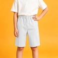 thumbnail image 4 of HAOTAGS Boys' Shorts Stretch Waist Side Pockets Breathable Summer Casual School Uniform ShortsWhite Size 7/8, 4 of 9