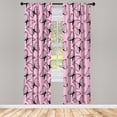 thumbnail image 4 of Ambesonne Butterfly Window Curtains, Gracious Spring Animal, Each 28" W x 63" L, Pale Pink Charcoal Grey, 4 of 4