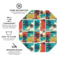 thumbnail image 3 of Honeii Colorful Hawaii Palms print Leather Coaster Set of 4, ideal for safeguarding your furniture from drinks spills and effortless cleanup-Octagon, 3 of 6