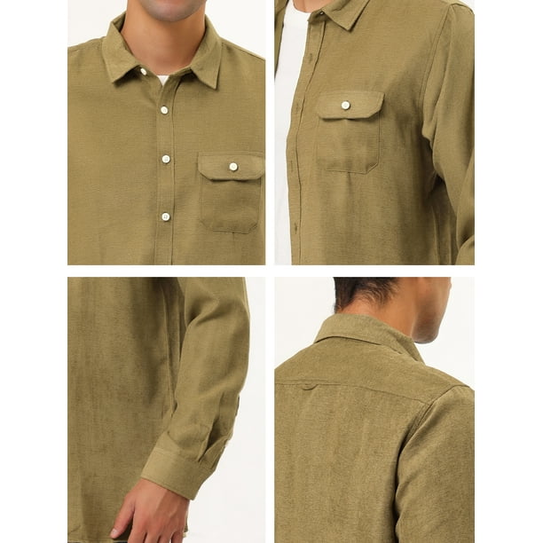 Camisa color caqui hombre sale