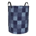 thumbnail image 2 of Fotbe Blue Gingham Buffalo Check Laundry Basket with Handles, Waterproof Large Laundry Hamper, Wash Bag for Corner Dorm, Rolling Laundry Basket with Handles-Medium, 2 of 8