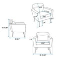 thumbnail image 7 of 29.5"Modern Accent Chair Armchair Upholstered Reading Chair Single Sofa Leisure Club Chair with Gold Metal Leg and Throw Pillow for Living Room Bedroom Dorm Room Office, Light Camel, 7 of 7