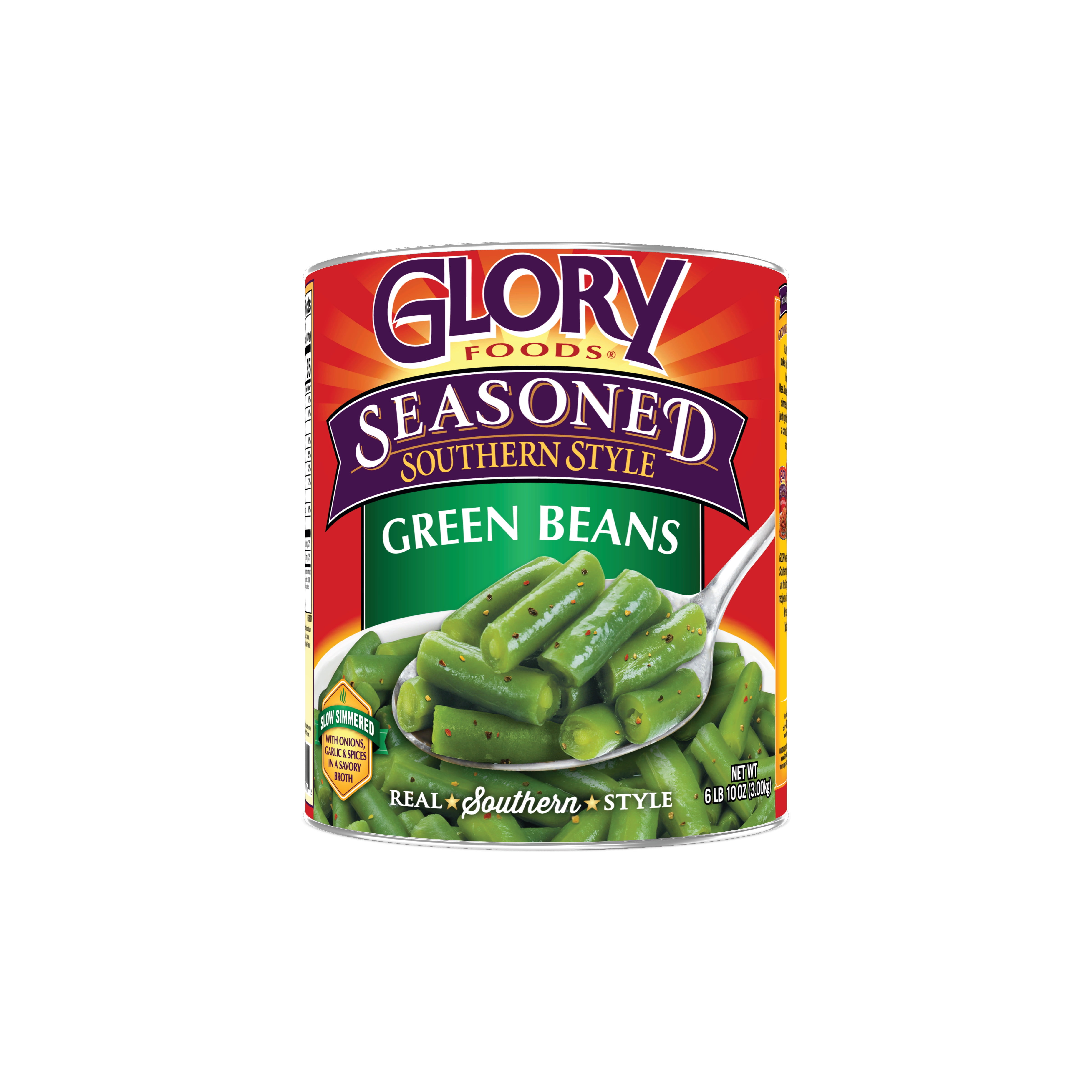 Glory Foods Seasoned Southern Style Green Beans, 106 oz., Can