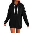 thumbnail image 2 of Long Hoodie 2025 Fall Winter Long Sleeve Hooded Sweatshirt Plain Basic Pullover Hoody Hoodies for Women, 2 of 5
