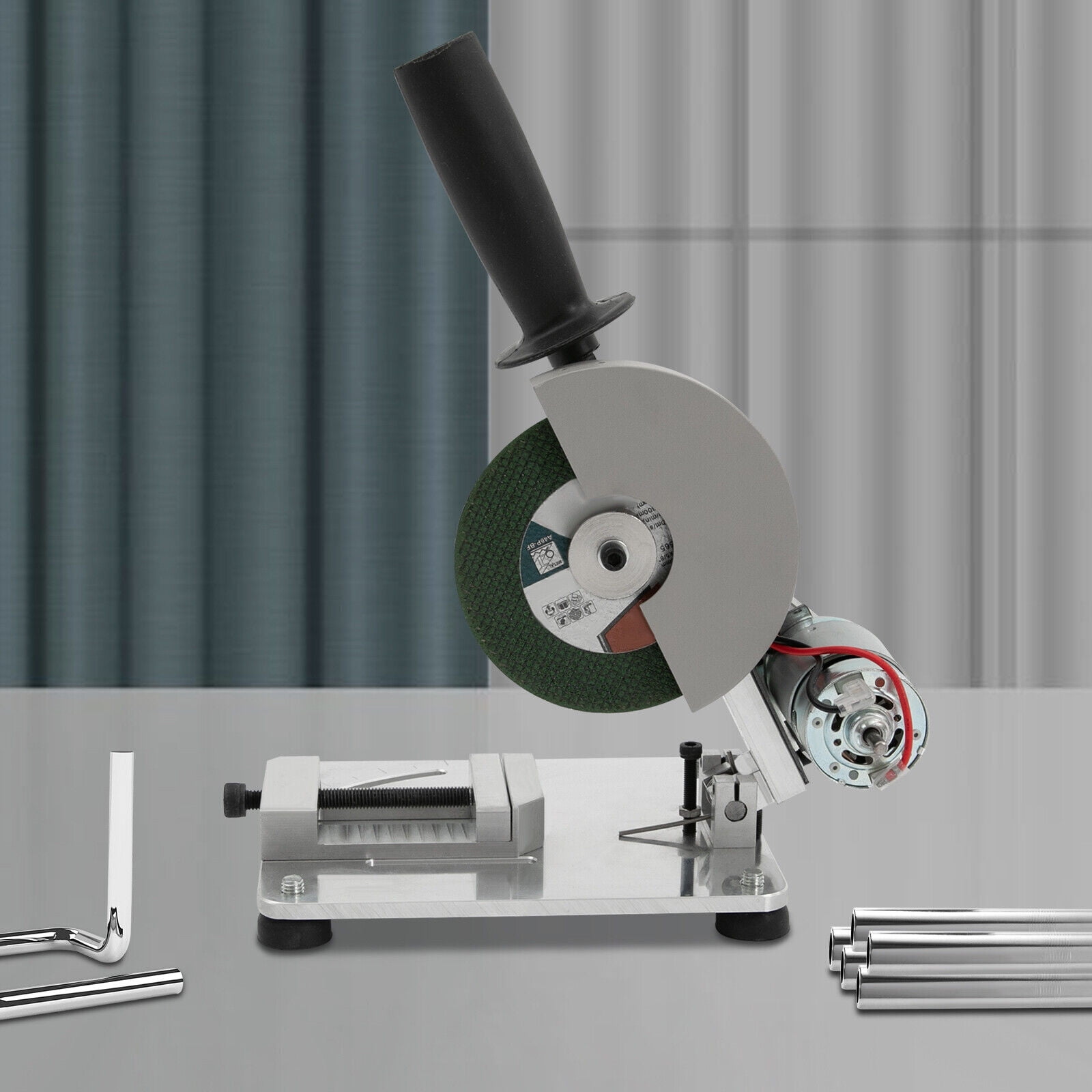 Miumaeov Mini Table Saw 4" 0-45° Miter Saw Portable Small Hobby Chop Saw Wood Soft Metal Plastic Cutting Machine Benchtop Cut-Off Miter Saw