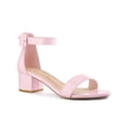 thumbnail image 1 of BLISSFUL STEP Women's Shoes Open Toe Block Heel Ankle Strap Sandals Pink 6, 1 of 7