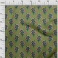 thumbnail image 2 of oneOone Polyester Lycra Fabric Leaves & Floral Block Printed Fabric 1 Yard 56 Inch Wide, 2 of 4