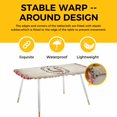 thumbnail image 4 of Pink Roses Table Cloths for 8 Foot Rectangle Tables, Spring Horseshoes Floral Leaves Vintage Patio Waterproof Elastic Fitted Tablecloths, Washable Rectangular Table Cover for Camping, 4 of 8