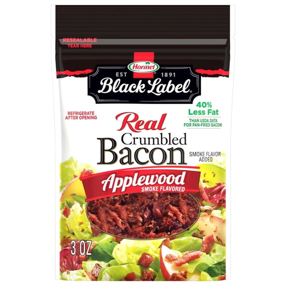 HORMEL Real Crumbled Bacon Topping, Applewood Smoke Flavored, Shelf Stable, 3 oz Plastic Bag