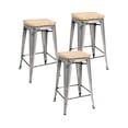 thumbnail image 1 of Heavenly Collection Silver & Wood Counter Stool, 1 of 3