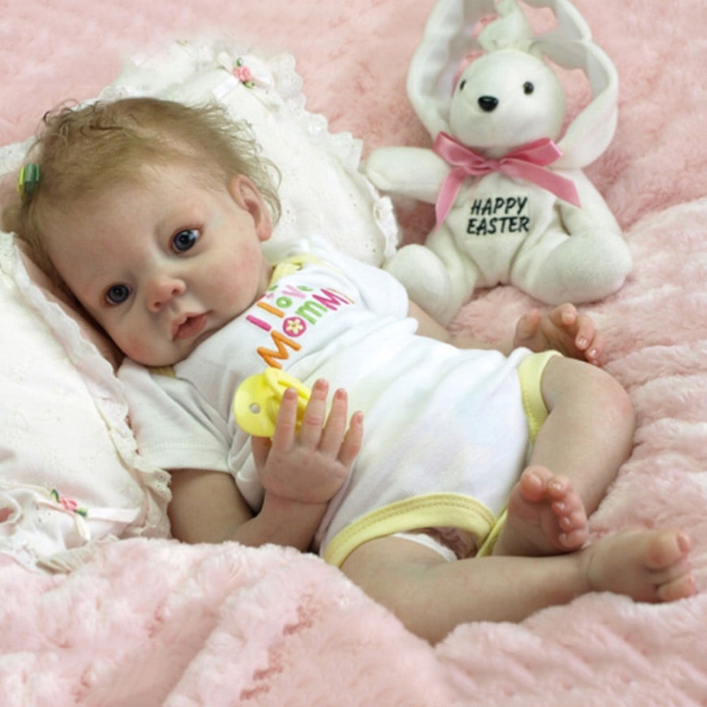 22" Full Body Silicone Sleeping Boy Doll Soft Vinyl Lifelike Newborn Baby Reborn 