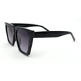 thumbnail image 3 of Womens Squared Rectangular Cat Eye Gothic Plastic Sunglasses Black Smoke, 3 of 4