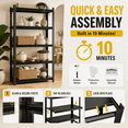 thumbnail image 2 of 4 Tier 16" W Shelving Rack for Garage Heavy Duty, 1600LBS Adjustable Metal Shelves Gloved Rubber Hammer and Gloves for Kitchen Pantry Basement Bathroom Laundry Shop Plant, 44" H x 12" D, 2 of 10