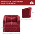 thumbnail image 5 of WIILAYOK Upholstered Swivel Barrel Chair,Modern Accent Chair with Lumbar Pillow,Comfy Velvet Fabric 360 Degree Swivel Club Chair Armchair for Nursery,Reading,Living Room,Bedroom, 5 of 8