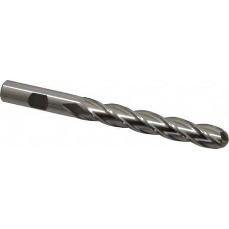 

Cleveland 1/2 Diam 3 LOC 4 Flute High Speed Steel Ball End Mill Uncoated Single End 5 OAL 1/2 Shank Diam Spiral Flute