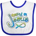 thumbnail image 3 of Inktastic Hooked on Jesus Christian Boys or Girls Baby Bib, 3 of 4