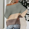 thumbnail image 3 of VerPetridure Women's Long Sleeve Crewneck Off Shoulder Pullover Sweaters Casual Loose Fit Color Block Knitted Sweaters Knitwear Tops, 3 of 5