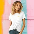 thumbnail image 3 of Dalix Be Kind Embroidered Cotton Relaxed Fit Short Sleeve Crewneck Tee Shirt Women in White L Large, 3 of 5