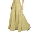 thumbnail image 6 of Phagun Women's Long Skirt Bohemian Gypsy Tiered Cotton Maxi Skirt Beach Wear, 6 of 7