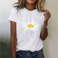 thumbnail image 2 of Zunfeo Floral Tops for Women Short Sleeve Cotton T Shirts Cute White Graphic Tee Shirts White 2XL, 2 of 5