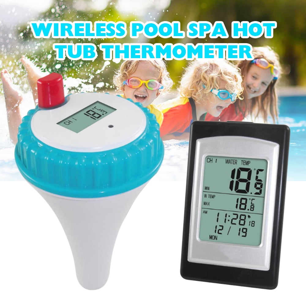 Urageuxy Pool Thermometer Floating Easy Read Digital Pool Thermometer  Wireless Indoor Outdoor Temperature Monitor for Swimming Pool, SPA,  Bathtub