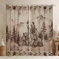 Castle Fairy Animal Bear Curtains Pack of 2 (42x84 Each) for Kids Teens Adults,Woodland Wildlife Curtains Blackout,Hunting Theme Bedroom Curtains,Vintage Bedroom Decor