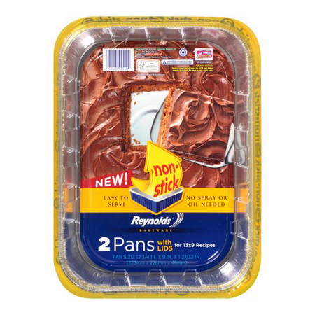 EZ FOIL/REYNOLDS 00ZR92540000 2Pack 13x9x2 Cake Pan/Lid