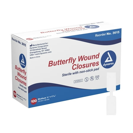 Secure Strip Butterfly Closure Skin Strip 3/8 x 1-13/16" Sterile 3615, 2400 Ct