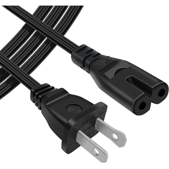 2 Prong Figure 8 Cable C7 AC Power Cord for TV Xbox PS3 PS4 PS5 | ETL Listed IEC C7 Power Cord 3.3Ft