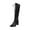 Black Middle Knee High Boots, variant on Knee-High Boots Lace-Up Thick Heel Pointed Toe Solid Color Casual Winter Fashion Footwear for Women